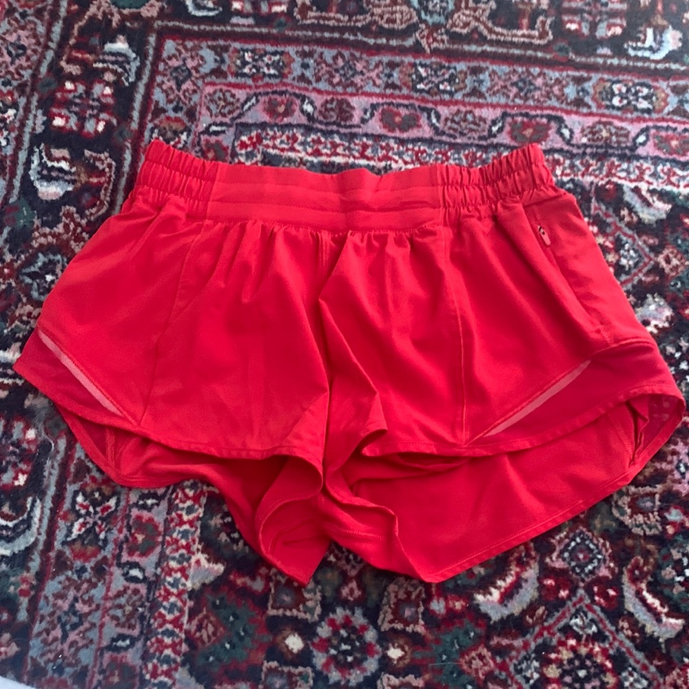 Red lululemon shorts